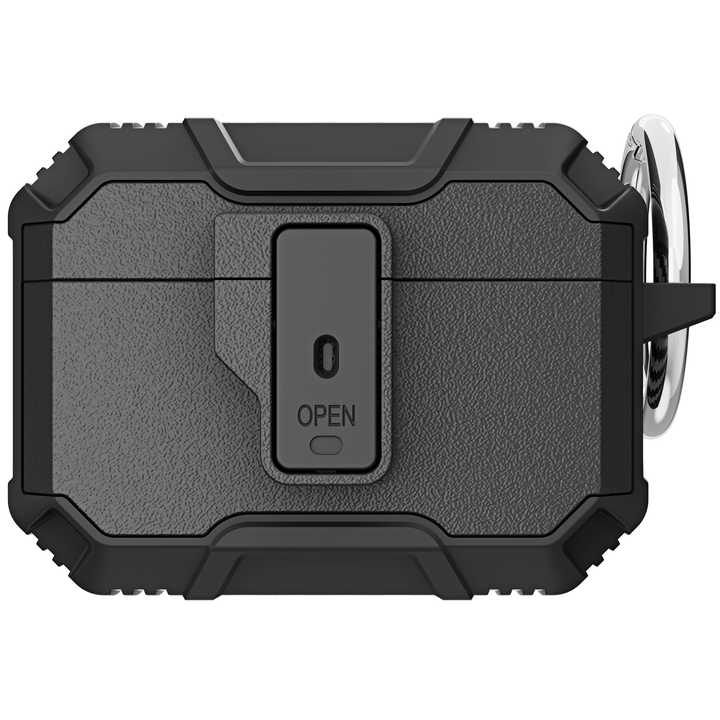 Robust heldekkende deksel med nøkkelring for AirPods Pro 2 i slitesterkt materiale.