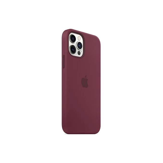 Silikondeksel med MagSafe for iPhone 12 Pro Max i mørkerød farge.