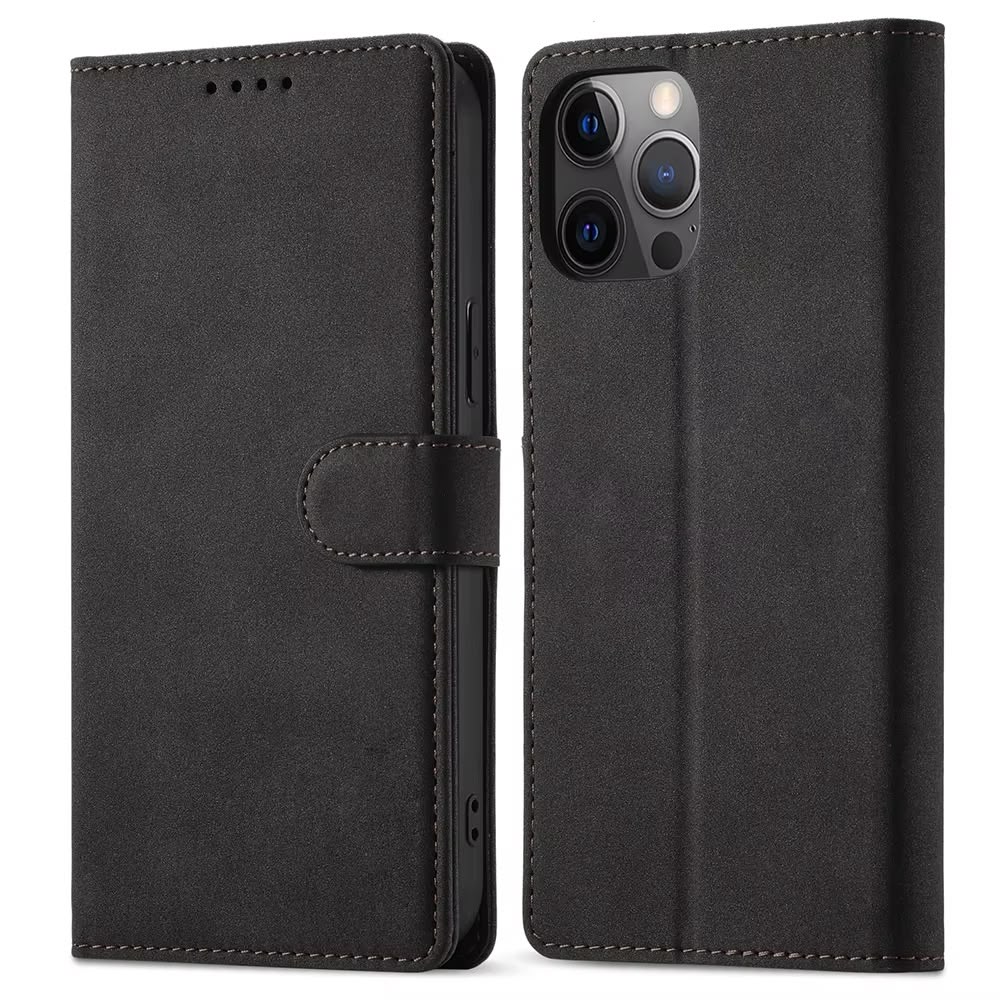 Lommebokdeksel i skinn med flip-design for Samsung Galaxy A30, elegant og funksjonelt.