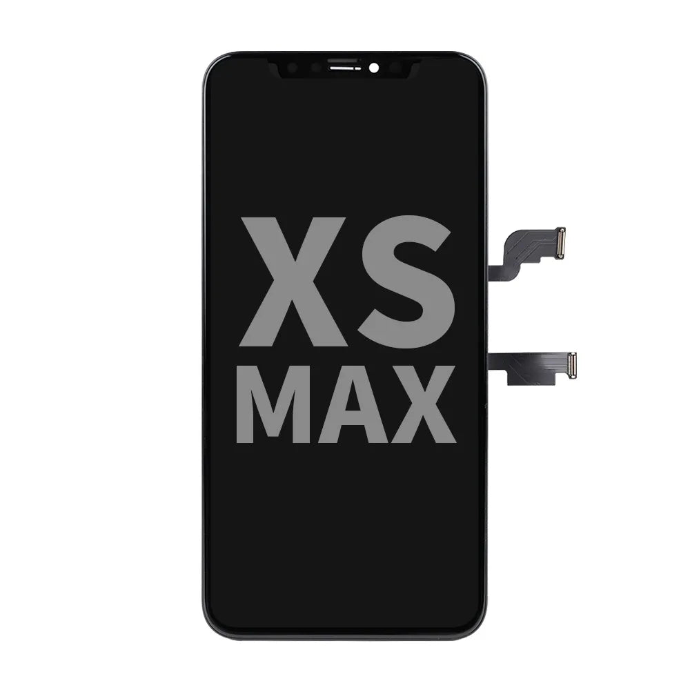 Avansert displaymontering for iPhone XS Max med svart LCD-skjerm.