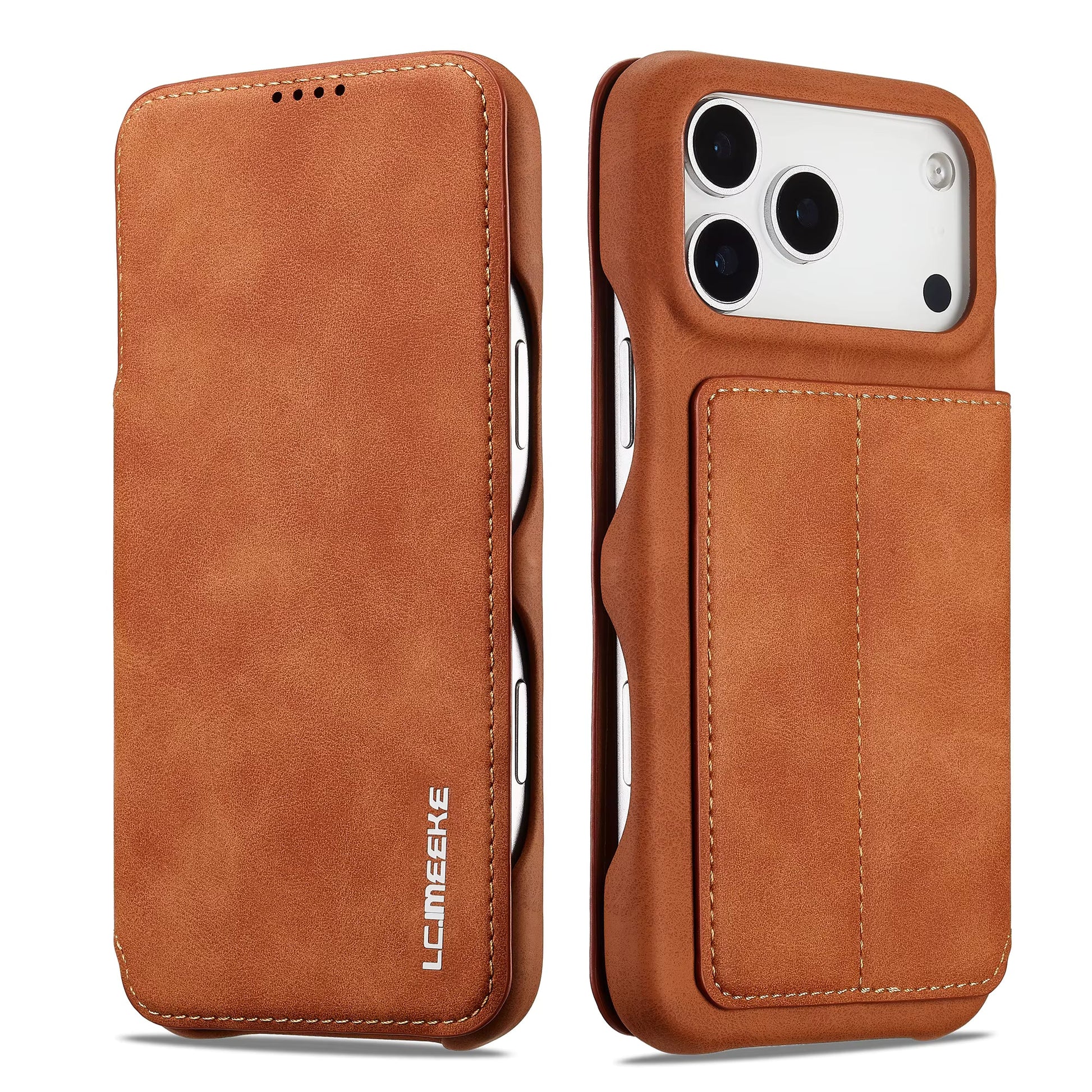 Wallet-deksel med kortholder - iPhone 13 Pro - Brun lys